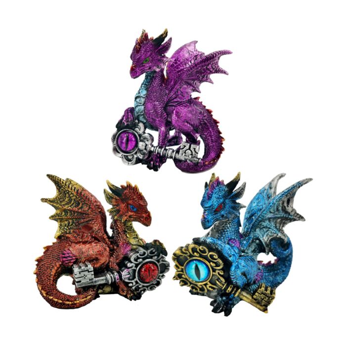 Lot de 3 Dragons sur clé de Pouvoir - Dark Legends 
