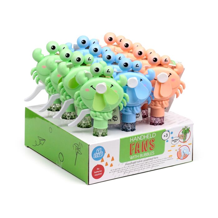Mini Ventilateur à Main avec Jouet à Bulles - Crabe