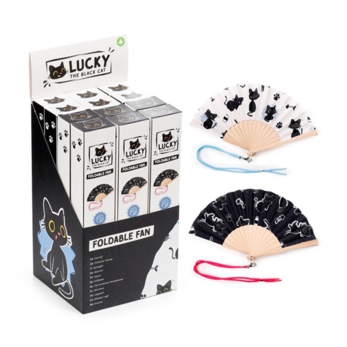 Éventail pliable - Lucky le Chat Noir