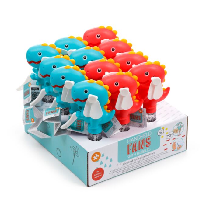 Mini Ventilateur à Main avec Jouet à Bulles - Dinosaure 