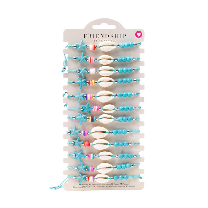 Bracelets - Perles bleues avec Coquillages & Etoile de mer
