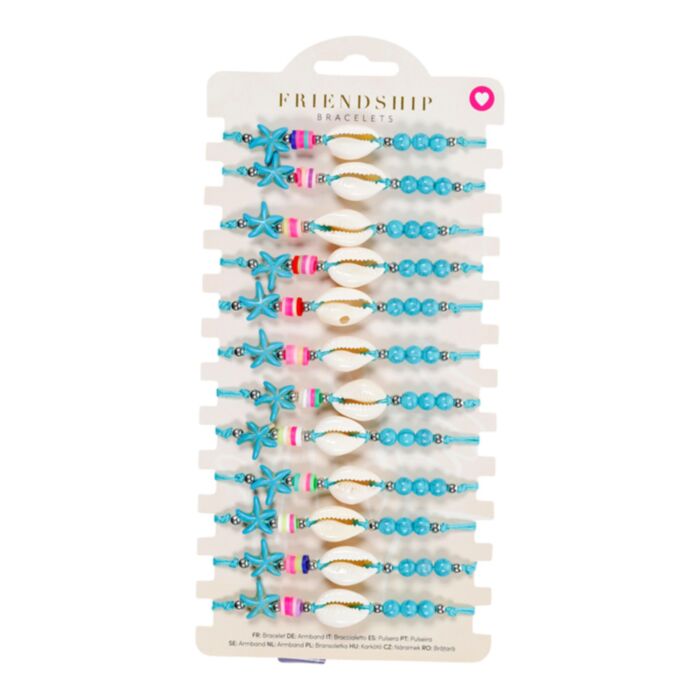 Bracelets - Perles bleues avec Coquillages & Etoile de mer