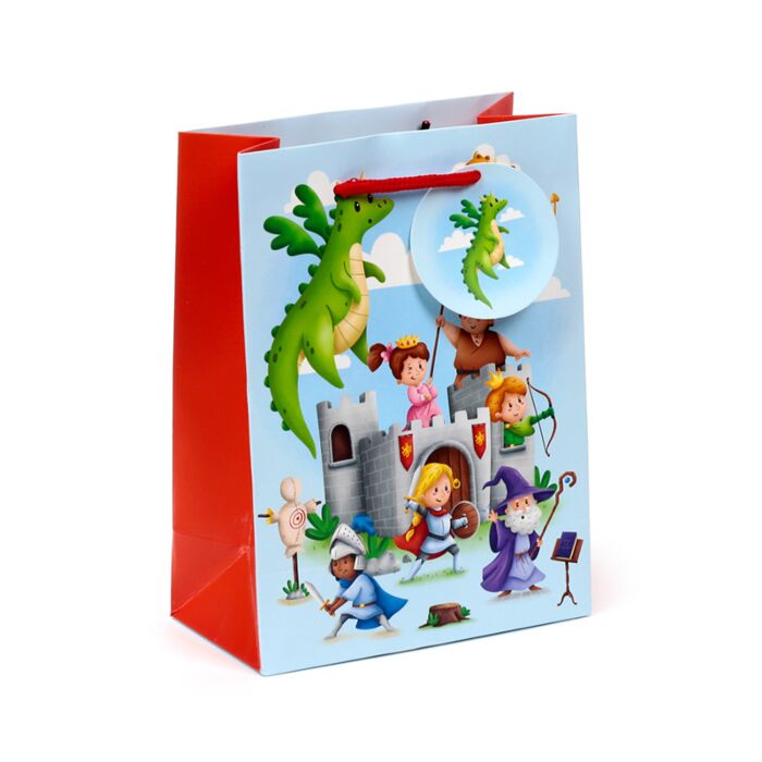 Sac Cadeau - Chevaliers & Dragons (Moyen)