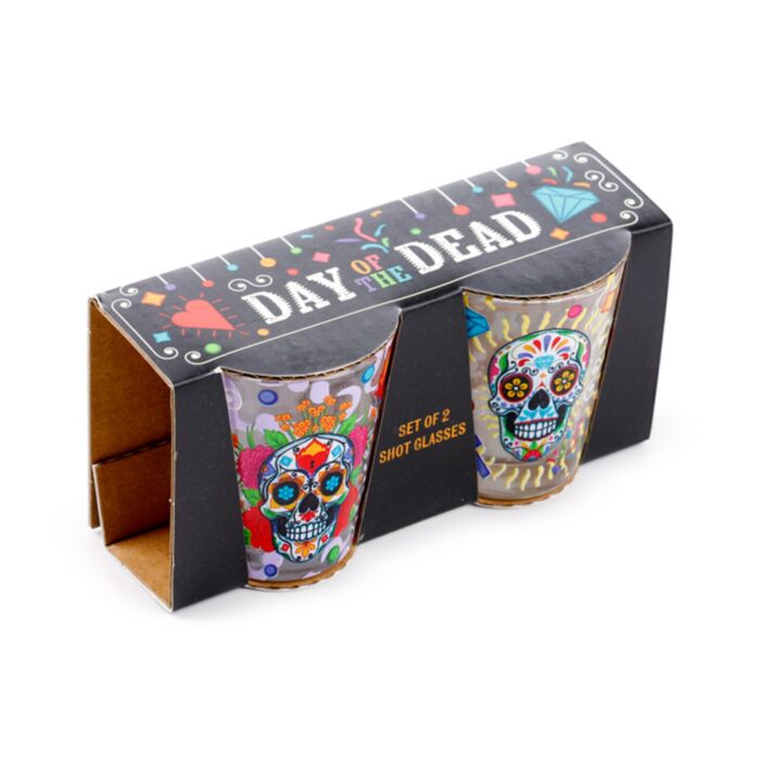 Lot de 2 Verres à Shot (50ml) - Day of the Dead Jour des Morts