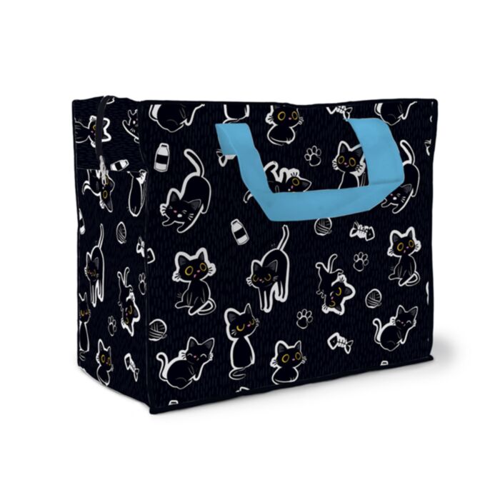 Panier à Linge ou Sac de Rangement - Lucky le Chat Noir