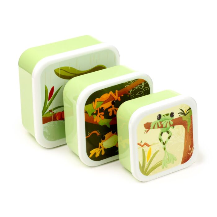 Lot de 3 Boîtes Repas M/L/XL - Tropical Tree Frog Grenouilles Tropicales