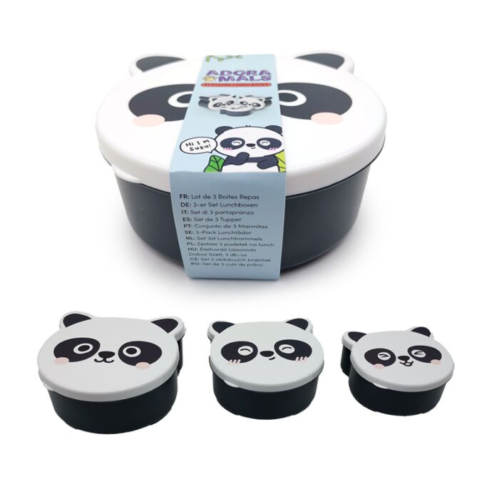 Lot de 3 Boites Repas - Adoramals Panda