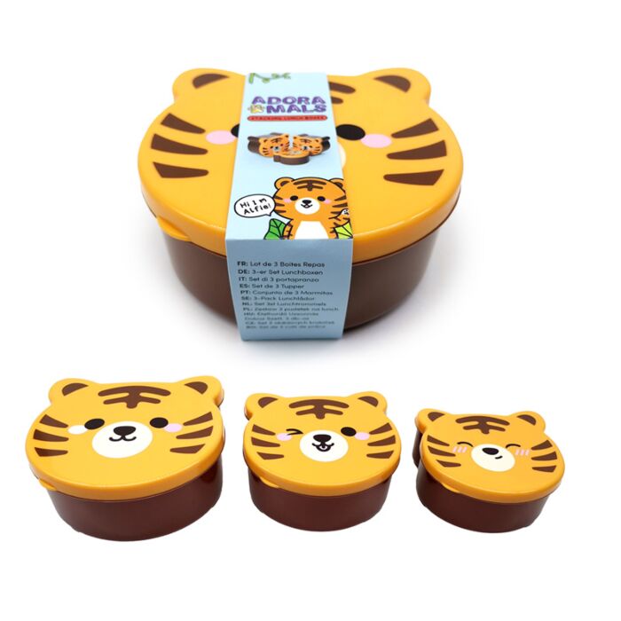 Lot de 3 Boites Repas - Adoramals Tigre