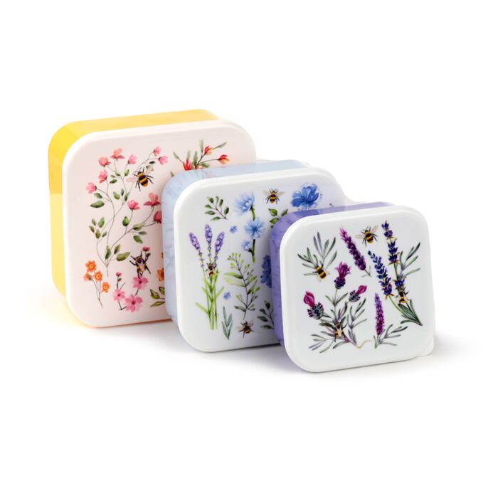Lot de 3 Boites Repas M/L/XL - The Nectar Meadows - Abeille et Fleurs