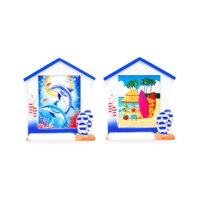 Aimant Souvenir - Bord de mer Bar de Plage & dauphins