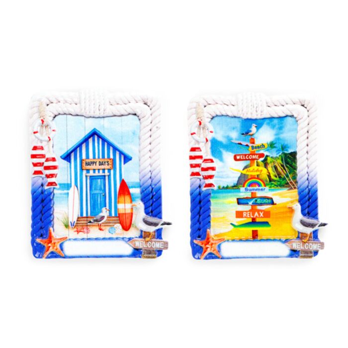 Aimant Souvenir - Bord de mer cadre en Corde