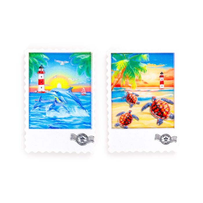 Aimant Souvenir - Bord de mer Dauphins & Tortues