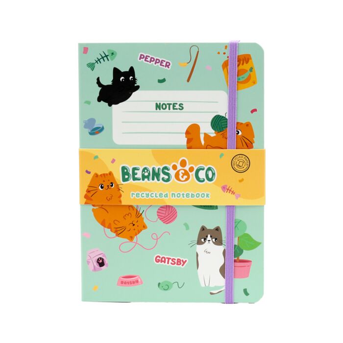 Bloc-notes A5 en papier recyclé - Beans & Co Chats