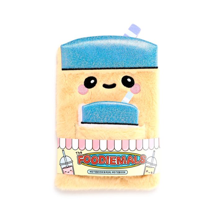 Bloc-notes Peluché avec Mini Bloc-notes dans poche - Foodiemals Bubble Tea