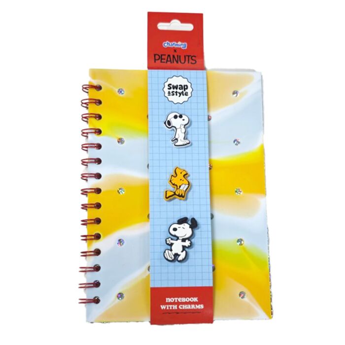 Bloc-notes A5 en silicone avec Charmes - Peanuts Snoopy & Woodstock