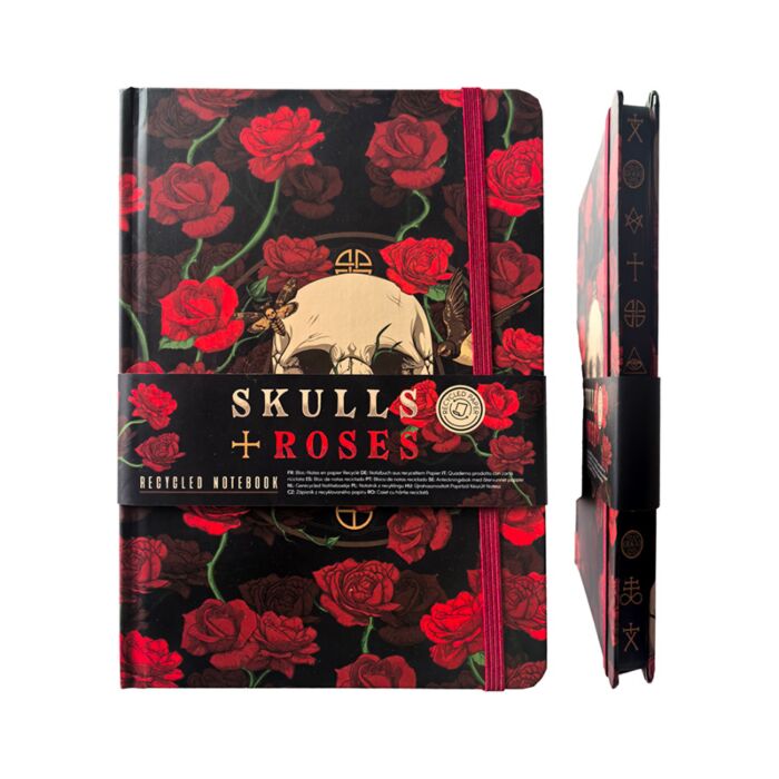 Bloc-notes A5 en papier recyclé - Skulls & Roses 