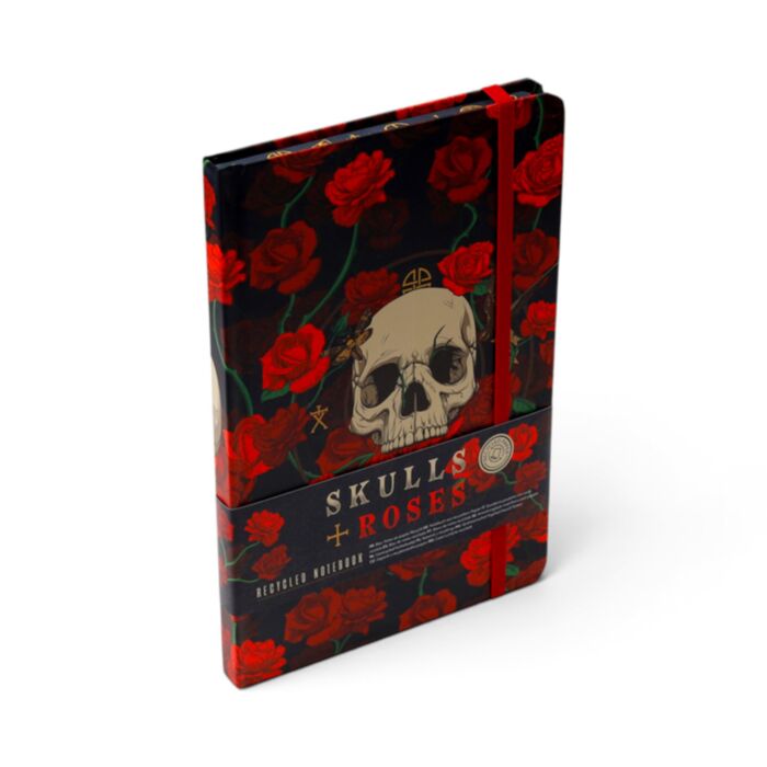 Bloc-notes A5 en papier recyclé - Skulls & Roses 