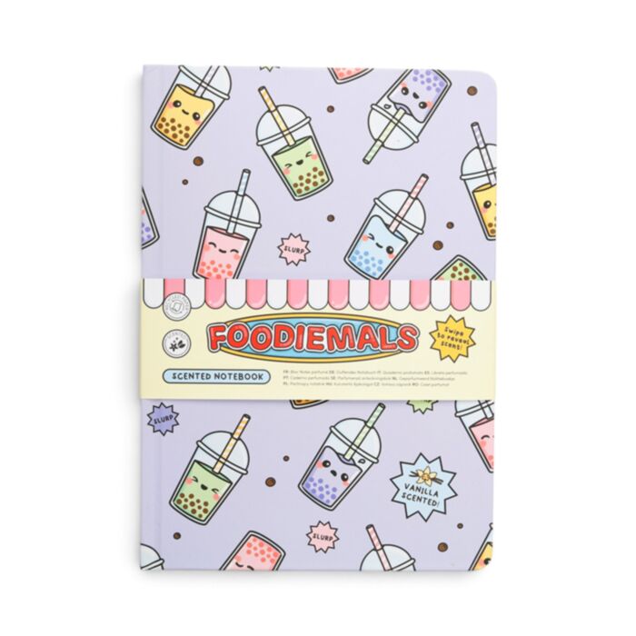 Bloc-notes A5 parfumé en papier recyclé - Foodiemals Bubble Tea 