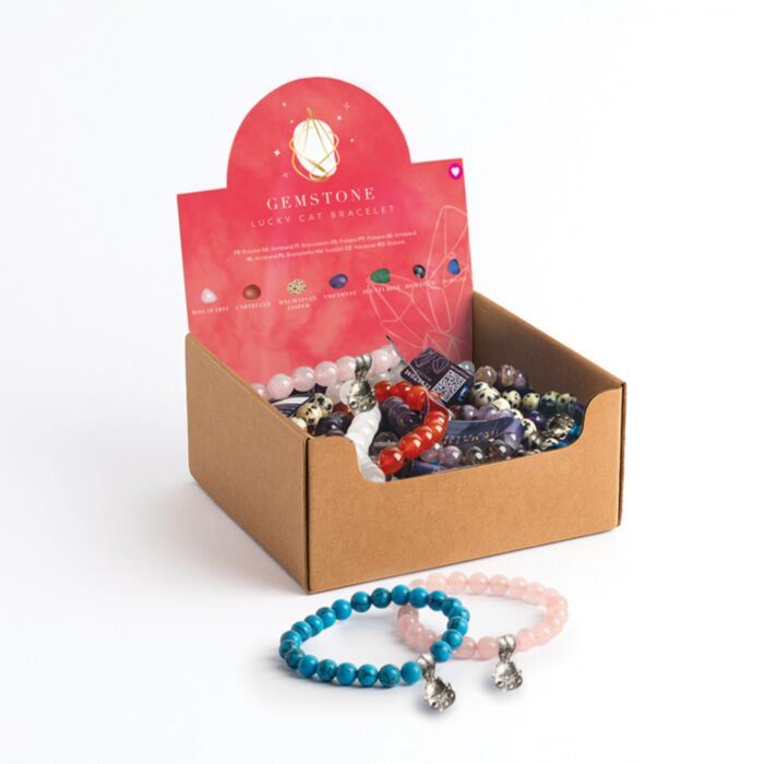 Bracelet de Gemmes rondes avec Charme 