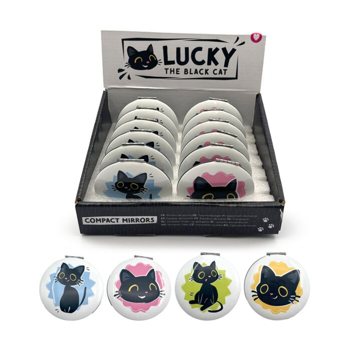 Miroir de Poche - Lucky le Chat Noir