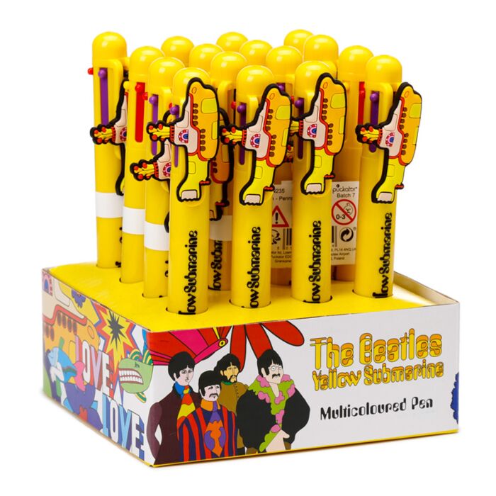 Stylo Multi-couleur (6 Couleurs) avec Charme -The Beatles Yellow Submarine