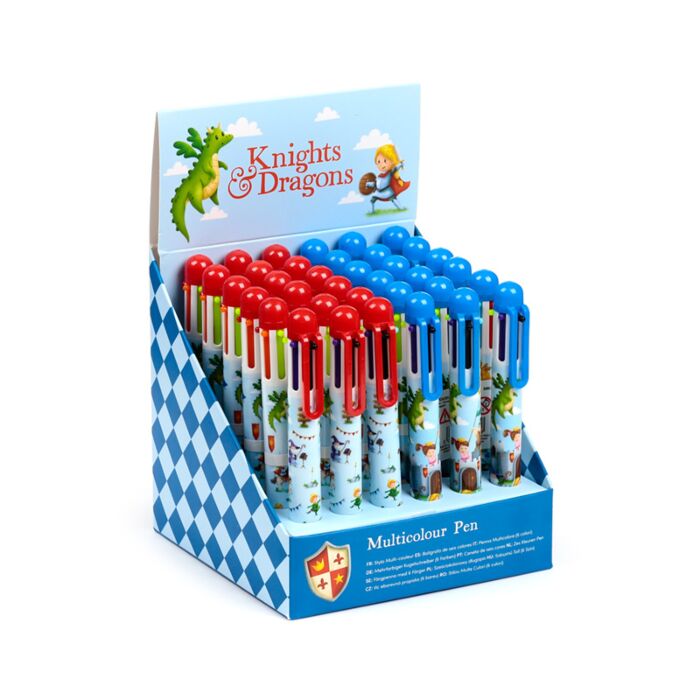 Stylo Multi-couleur (6 Couleurs) - Knights & Dragons Chevaliers & Dragons