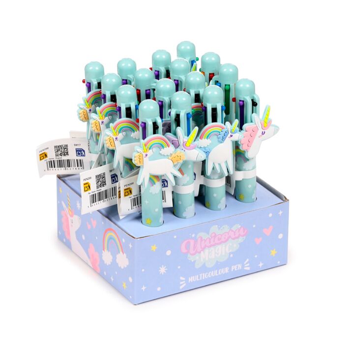 Stylo Multi-couleur avec Charme - Unicorn Magic Licorne (6 Couleurs)