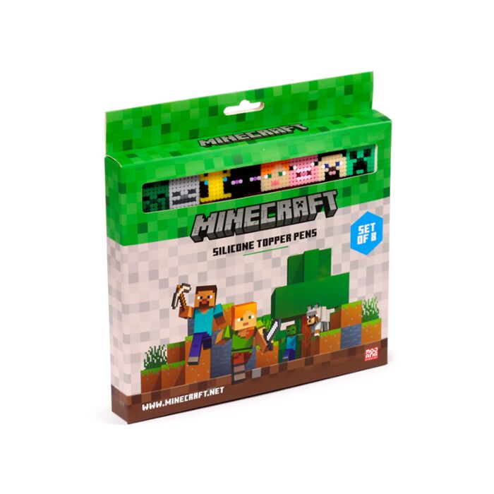 Lot de 8 Stylos Pointe Fine avec embout silicone - Minecraft 