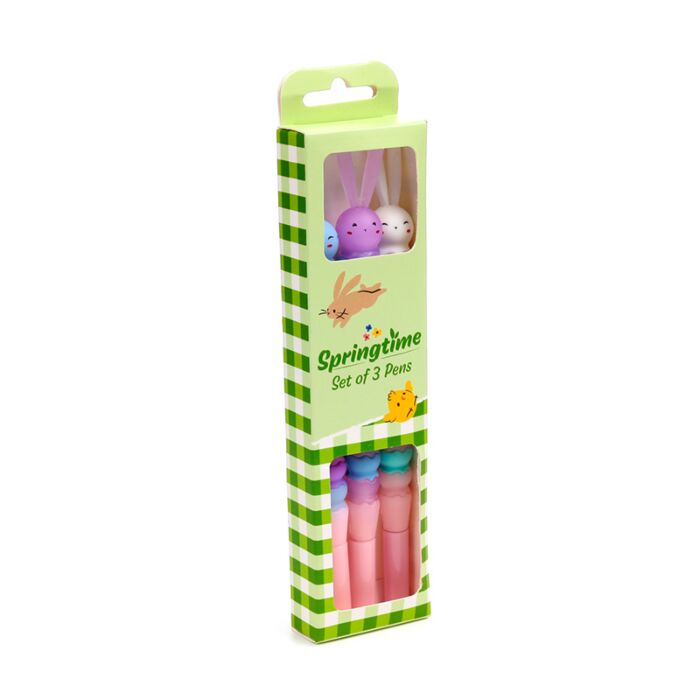 Lot de 3 Stylos Pointe fine Lapin - Springtime Printemps