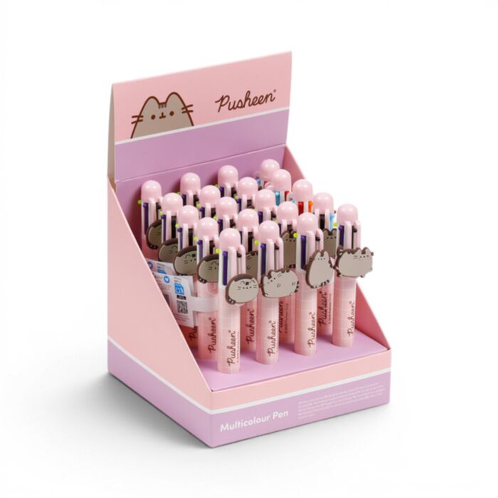 Stylo Multi-couleur avec Charme - Pusheen le Chat (6 Couleurs)