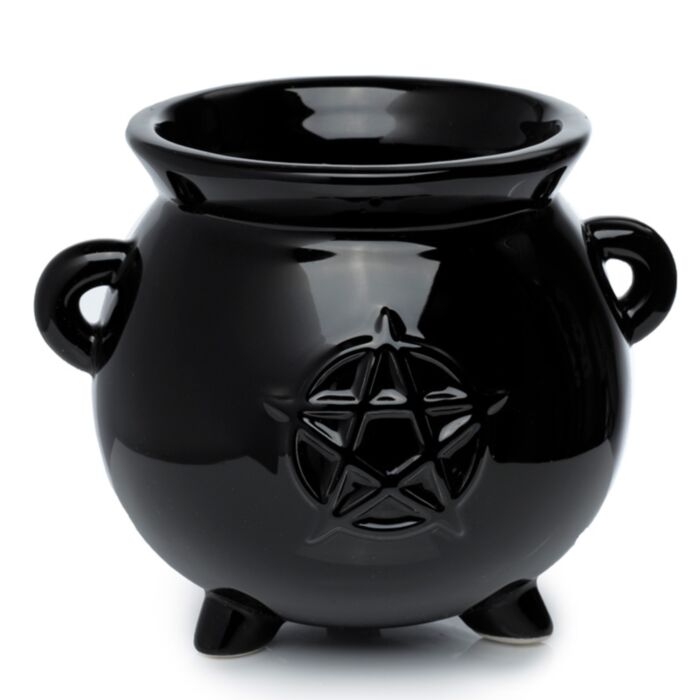 Pot en Céramique pour Plante d'Intérieur - Chaudron de Sorcière Noir