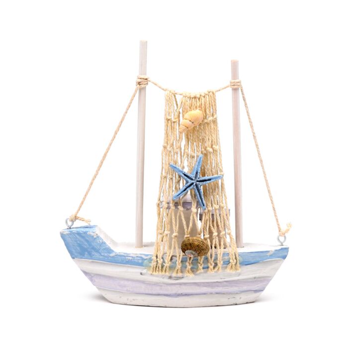 Bateau à voile avec Etoile bleue - Souvenir Seaside Bord de Mer 