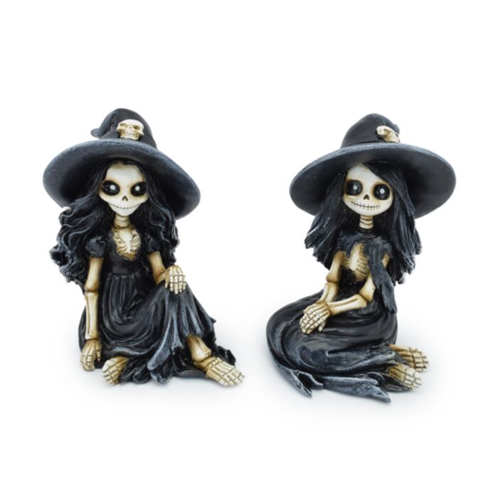 Fille Squelette avec Chapeau de Sorcière 
