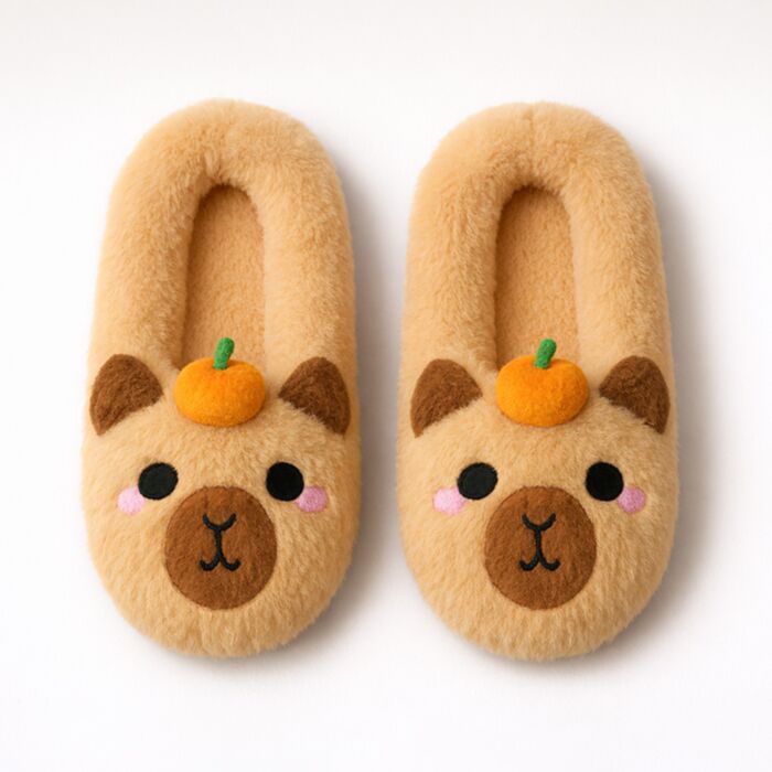 Chaussons Anti-dérapants Peluchés (EU36-38/UK3-5) - Capybara 