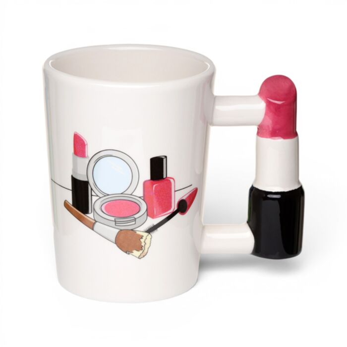 Mug à anse en forme de rouge à lèvres
