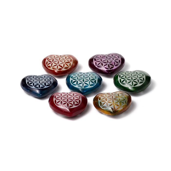 Porte-encens Stéatite - Cœur Fleur de Vie Chakra