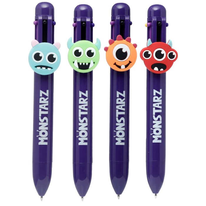 Stylo Multi-couleur (6 Couleurs) avec Charme Monstarz - Monstre 
