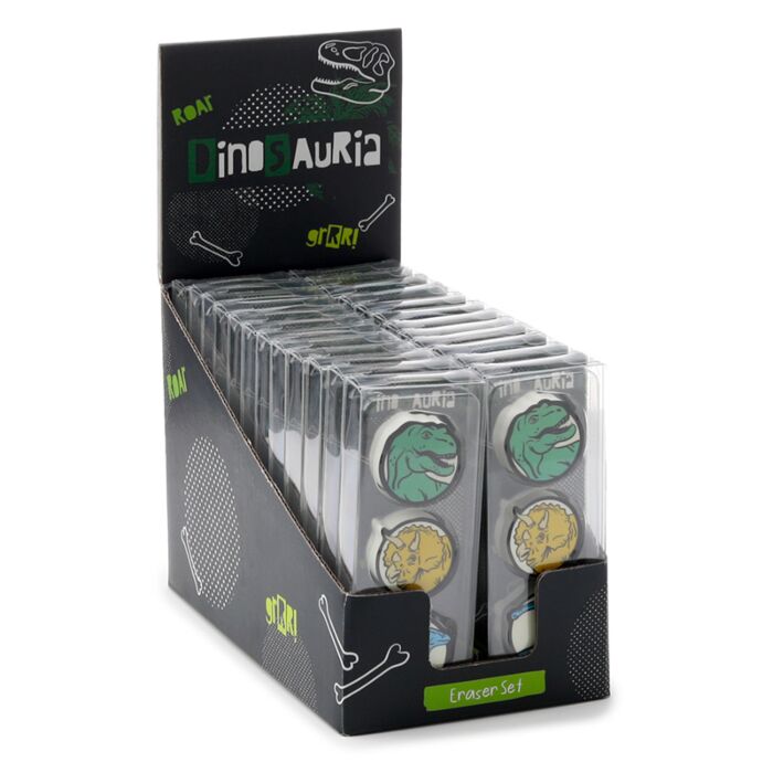 Lot de 3 Gommes Dinosauria - Dinosaure