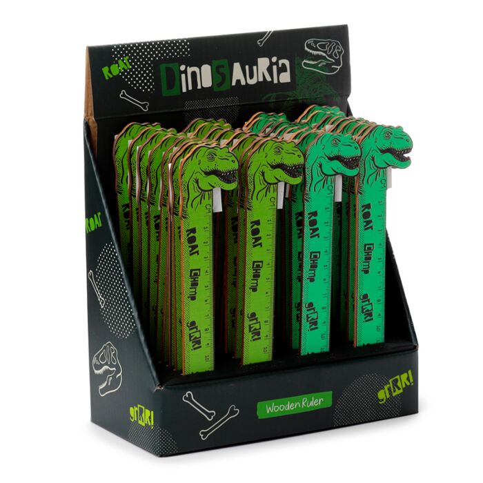 Règle en bois de 15cm - Dinosauria