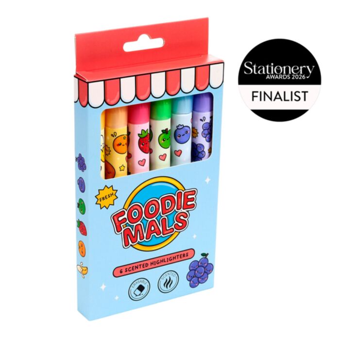 Ensemble de 6 Surligneur Effaçables et Parfumés - Foodiemals Fruits 