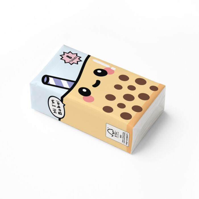 Paquet de 8 Mouchoirs - Foodiemals Bubble Tea 