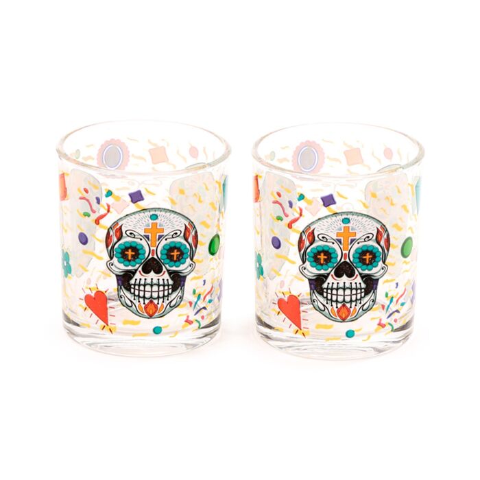 Lot de 2 Verres 250ml - Day of the Dead Jour des Morts