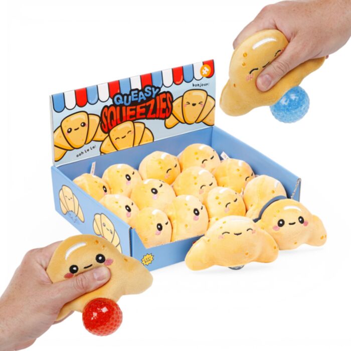 Jouet Peluché à Presser Queasy Squeezies - Foodiemals Boulangerie Croissant 