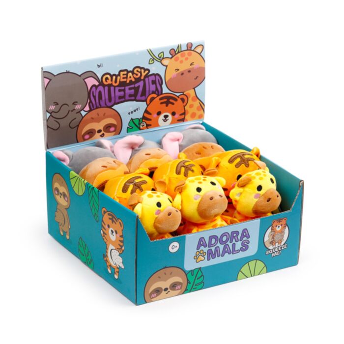 Jouet Peluché à Presser Queasy Squeezies - Adoramals du Zoo Mix #2 