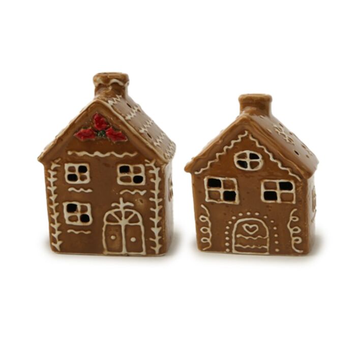 Photophore Maison Pain d'épices Noël - Givré
