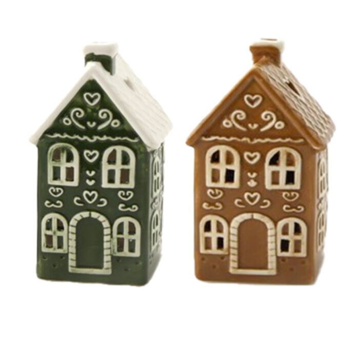 Photophore Maison Pain d'épices Noël - Maison de Ville