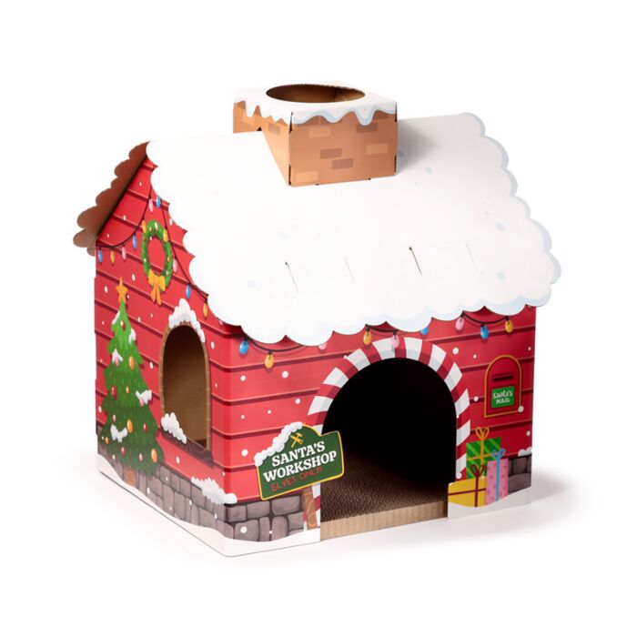 Maison pour Chat 100% Carton - Maison de Noël