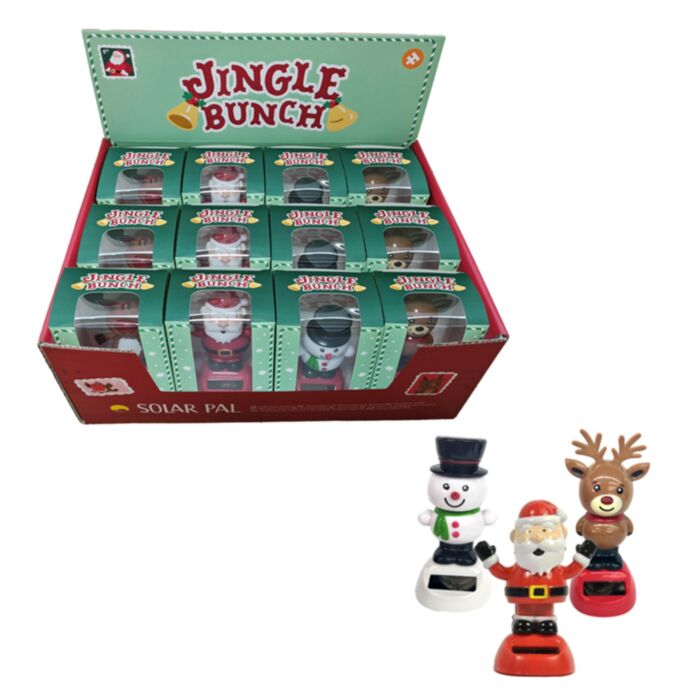 Figurine Solaire Père Noël, Bonhomme de neige & Renne - Noël Jingle Bunch 