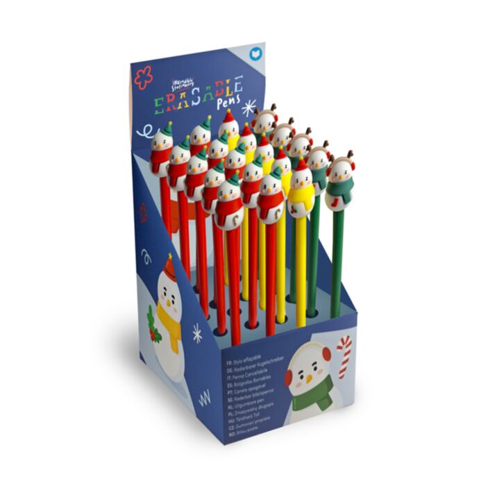 Stylo effaçable avec embout Bonhomme de Neige - Noël Snowman 