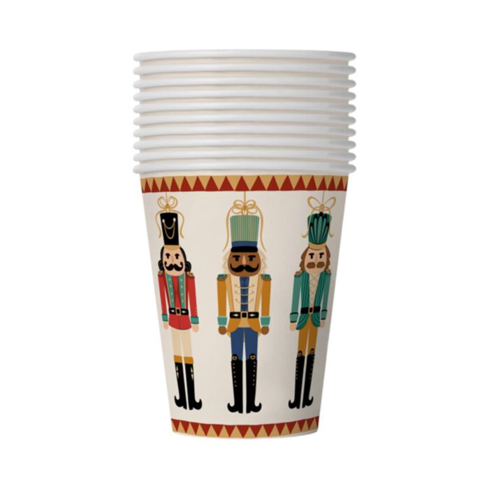 Lot de 10 Gobelets en papier  (27cl) - Noël Nutcracker Casse-noisette